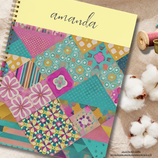 Monogramm Wasserfarbe in abstrakten Details, mehrf Notizblock