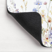 Monogramm-Wasserfarbe-Ländliche Hübsche Wildblumen Mousepad (Ecke)