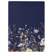 Monogramm-Wasserfarbe-Ländliche schöne Wildblumenw Klemmbrett (Rückseite)