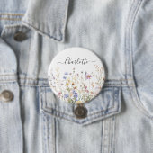Monogramm-Wasserfarbe-Ländliches Schönes Wildblume Button (Beispiel)