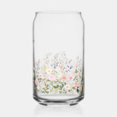 Monogramm-Wasserfarbe Rosa Blaue Blumen Floral Dosenglas (Links)