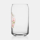 Monogramm-Wasserfarbe Rosa Rosenblüten Blumen Flor Dosenglas (Links)