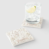 Monogramm Wasserfarbe Rustikale braun geblümte bot Steinuntersetzer (Seitenansicht)