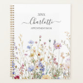 Monogramm Wasserfarbe Rustikales Schönes Wildblume Planer (Vorderseite)