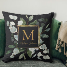 Monogramm-Wasserfarbe-Tropische-grüne-Blätter-Reze