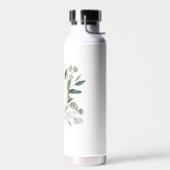 Monogramm Wasserfarbe Tropische grüne Blätter Trinkflasche (Links)