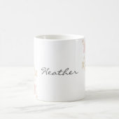 Monogramm-Wasserfarbe-Tropischer-Blumenstrauß-Blum Kaffeetasse (Mittel)