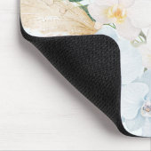 Monogramm-Wasserfarbe-Tropischer-Blumenstrauß Flor Mousepad (Ecke)