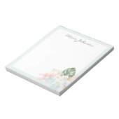 Monogramm-Wasserfarbe-Tropischer-Blumenstrauß Flor Notizblock (Rotiert)