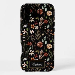 Monogramm-Wasserfarbe Vintage-Wildblumen-Blumenmus iPhone 16 Pro Max Hülle