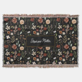Monogramm-Wasserfarbe-Wildblumen-Blumen-Botanik Decke (Vorderseite)