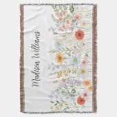 Monogramm-Wasserfarbe-Wildblumen-Blumen-Botanik Decke (Vorderseite Vertikal)