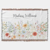 Monogramm-Wasserfarbe-Wildblumen-Blumen-Botanik Decke (Vorderseite)