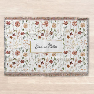 Monogramm-Wasserfarbe-Wildblumen-Blumen-Botanik Decke