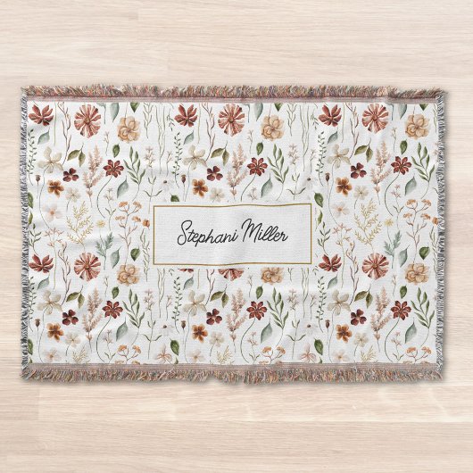 Monogramm-Wasserfarbe-Wildblumen-Blumen-Botanik Decke