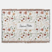 Monogramm-Wasserfarbe-Wildblumen-Blumen-Botanik Decke (Vorderseite)
