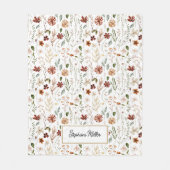 Monogramm-Wasserfarbe-Wildblumen-Blumen-Botanik Fleecedecke (Vorderseite)