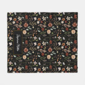 Monogramm-Wasserfarbe-Wildblumen-Blumen-Botanik Fleecedecke (Vorderseite (Horizontal))