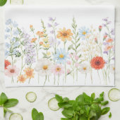 Monogramm-Wasserfarbe-Wildblumen-Blumen-Botanik Geschirrtuch (Gefaltet)