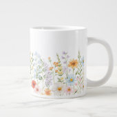 Monogramm-Wasserfarbe-Wildblumen-Blumen-Botanik Jumbo-Tasse (Rechts)