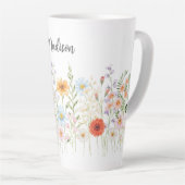 Monogramm-Wasserfarbe-Wildblumen-Blumen-Botanik Milchtasse (Rechte Ecke)