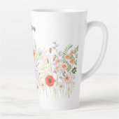 Monogramm-Wasserfarbe-Wildblumen-Blumen-Botanik Milchtasse (Rechts)