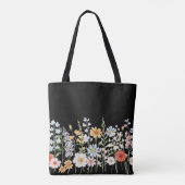 Monogramm-Wasserfarbe-Wildblumen-Blumen-Botanik Tasche (Rückseite)