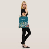 Monogramm-Wasserfarbe-Wildblumen-Blumen-Botanik Tasche (Am Model)