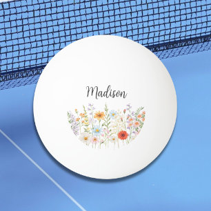 Monogramm-Wasserfarbe-Wildblumen-Blumen-Botanik Tischtennisball