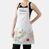 Monogramm-Wasserfarbe-Wildblumen-Blumen-Kochen Schürze (InSitu)