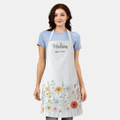 Monogramm-Wasserfarbe-Wildblumen-Blumen-Kochen Schürze (Getragen)
