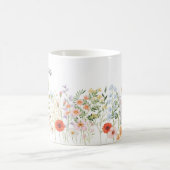Monogramm Wasserfarbe Wilde Blumen Floral Botanisc Kaffeetasse (Mittel)