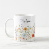 Monogramm Wasserfarbe Wilde Blumen Floral Botanisc Kaffeetasse (Links)
