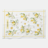 Monogramm-Wasserfarbe-Zitrus-Limonen-Blumen-Botani Geschirrtuch (Horizontal)