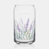 Monogramm Wasserfarben-Blumen in Lila Dosenglas (Rückseite)