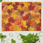 Monogramm Wasserfarben Herbstlaub - Vintage Herbst Geschirrtuch (Gefaltet)