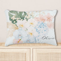 Monogramm-Wasserfarben-Tropenblumenstrauß Floral