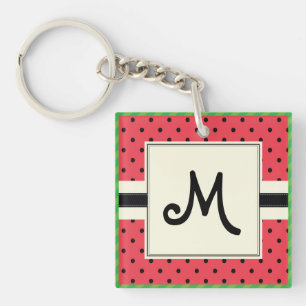 Monogramm Wassermelone Muster sommerliche Früchte Schlüsselanhänger