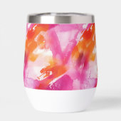 Monogramm Watercolor Pink Orange Abstrakt (Rückseite)