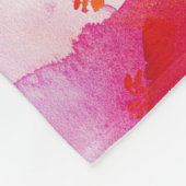 Monogramm Watercolor Pink Orange Abstrakt Fleecedecke (Ecke)