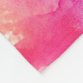 Monogramm Watercolor Pink Orange Abstrakt Fleecedecke (Ecke)