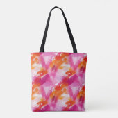 Monogramm Watercolor Pink Orange Abstrakt Tasche (Rückseite)