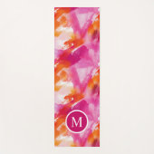 Monogramm Watercolor Pink Orange Abstrakt Yogamatte (Vorderseite)