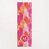 Monogramm Watercolor Pink Orange Abstrakt Yogamatte (Vorderseite)