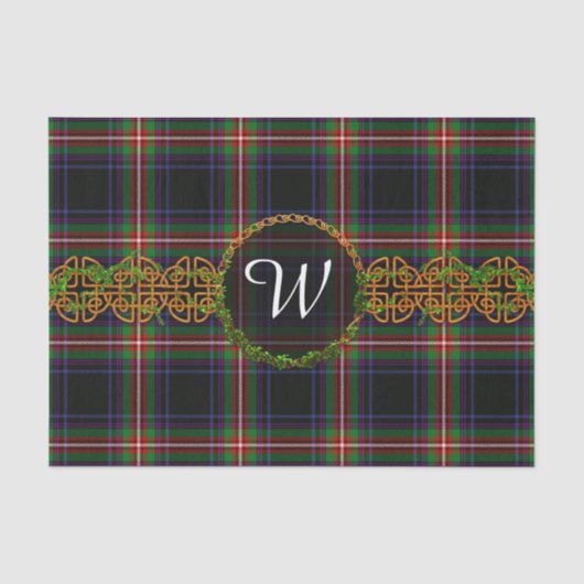 Monogramm Watt Tartan Seidenpapier (Vorderseite)