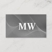 Monogramm | Wave Lines Abstrakt Hintergrund Visitenkarte (Vorderseite)