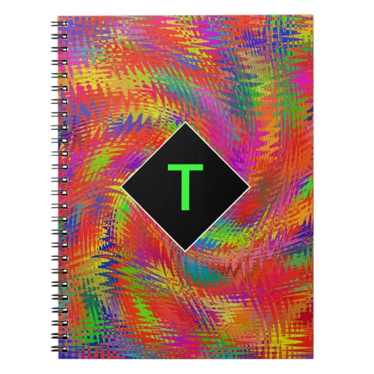 Monogramm-Weben-Regenbogen Notizblock (Vorderseite)