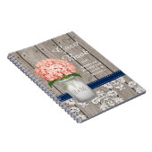 Monogramm-Weckglas-korallenrotes Notizblock (Rechte Seite)