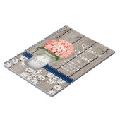 Monogramm-Weckglas-korallenrotes Notizblock (Linke Seite)