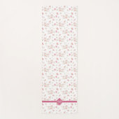 Monogramm| weiches rosa Watercolor-Blumen-Muster Yogamatte (Vorderseite)